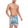 thumbnail image 4 of FORMRS Mens Swim Trunks Mesh Liner Quick Dry Casual Beach Board Shorts with Pockets, Sizes S-2XL, Crystal Ocean, 4 of 9