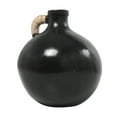 thumbnail image 5 of DecMode 13" Jug Inspired Black Ceramic Vase with Rattan Wrapped Handle, 5 of 7