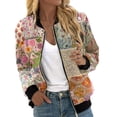 thumbnail image 1 of T-Shirt à Manches Courtes pour Femmes Liquidation Veste Mélangée pour Femmes Automne Mode Loisirs Carrée Fine Veste à Poches Blouse Manteau Haut de Baseball, 1 of 5