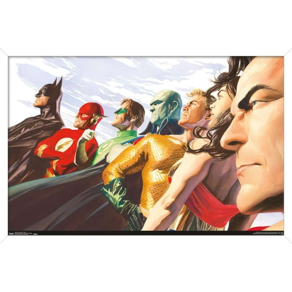 DC Comics - Justice League - Alex Ross - Portrait Wall Poster, 14.725" x 22.375", Framed