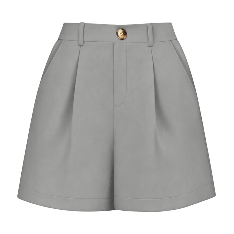 pleated dress shorts women Avec Les Filles Women's High-Rise Pleated Shorts - Black