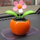 thumbnail image 5 of Juego de 2 flores solares rosadas y azules para coche, abeja, feliz baile, decoración de coche solar con columpio automático alimentado por energía Solar, 5 of 5