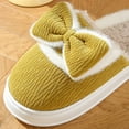thumbnail image 4 of Winter Slippers for Women Thermal Comfy Slippers with Bowknot Non-Slip Home Footwear Solid Color Flat-soled Shoes Winter Autumn Warm Shoes Casual Slippers, 4 of 8