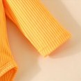 thumbnail image 4 of masbird Newborn Baby Girl Clothes 3pcs Rib Frill Long Sleeve Romper Flared Pants Headband Set Fall Winter Outfits,Yellow,0-3 M, 4 of 9