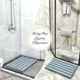 thumbnail image 3 of Alfombra de baño Bamfan de madera de bambú de lujo para ducha, antideslizante, 3 of 8