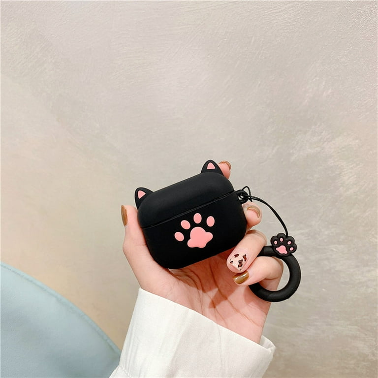 AirPods Pro Case 3D Cute Cartoon Cat Paw with Keyring, GMYLE Silicone  Protective Shockproof Earbuds Case Cover Skin Compatible for Apple AirPods  Pro