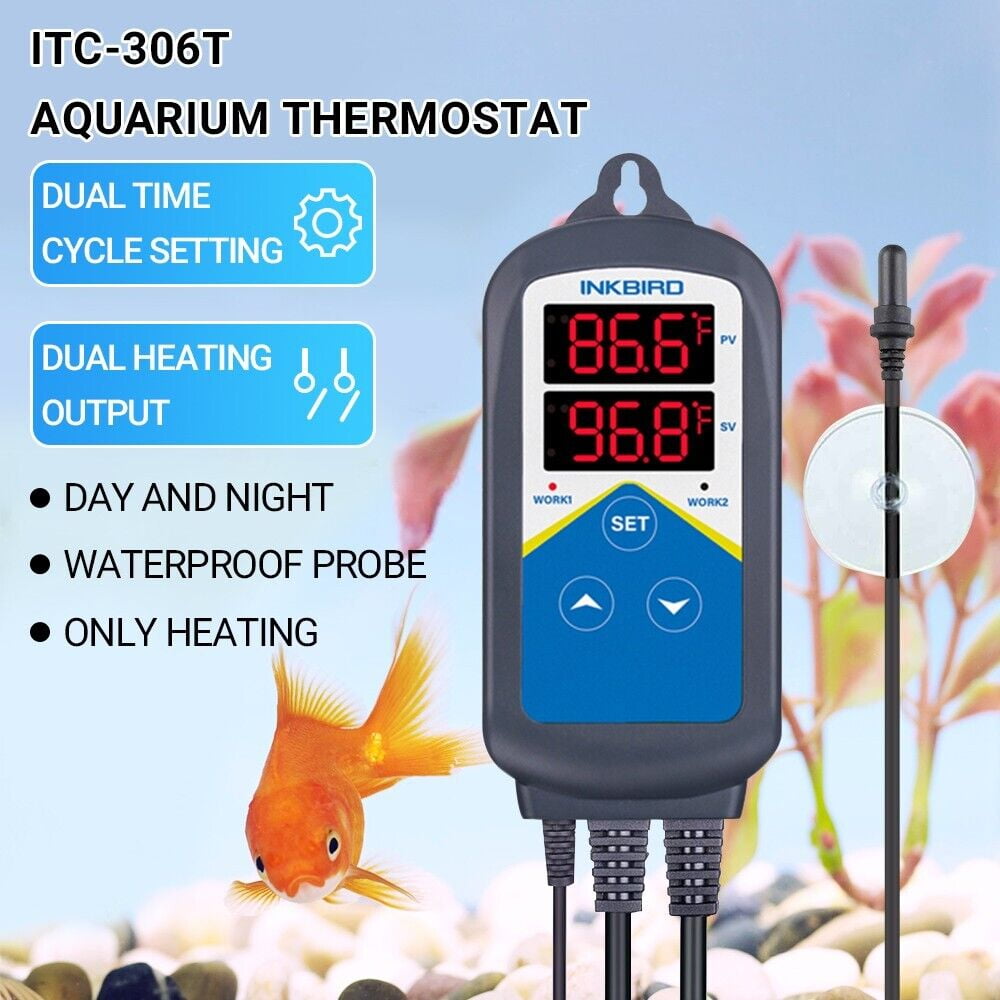 Inkbird ITC-306T Pre-Wired Electronic Heating Thermostat Temperature  Controller and 24 Hours Digital Day & Night Cycle Timer Controller for Seed