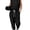 Black, variant on Women's Backless Athletic Jumpsuit Wide Leg Sleeveless Romper with Pockets,Black,M
