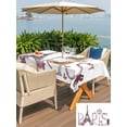 thumbnail image 4 of Outdoor Tablecloth with Umbrella Hole and Zipper, Valentine's Day Rectangle Table Cloth 60x120 Inch Waterproof Tablecloth, French Romantic Butterfly Picnic Table Cover for Patio Camping, 4 of 7