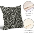 thumbnail image 3 of Black Brown Daisy Floral Block Print Pillow Covers 18X18 Inch Vintage Flowers Decorative Square Pillow Cases Set of 2 Farmhouse Home Decor Cotton Linen Throw Pillows For Sofa Couch Cushion Outdoor, 3 of 6