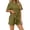 Green, variant on JSKUMAR Women's Summer Pajama Sets Short Sleeve Crewneck Top Shorts Sleepwear Set Soft Ruffle Flory Casual Loungewear (Purple,Free Size)