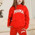 thumbnail image 2 of Gelikeya 2 Piece Sweatsuit Tracksuit Sets for Toddler Kids Boys Girls Mama Printed Hoodie Hooded Tops Pants Fall Winter Outfits (Red, 2-3 Years), 2 of 5