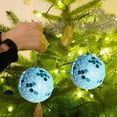 thumbnail image 6 of AYktou 2 Pcs 3.5 Inch Christmas Balls Ornaments Set, Glittering Sequins Hanging Ball Exquisite Balls Ornaments for Christmas Tree Ambiance Embellishes Wedding Birthday party Scene Matching, Blue, 6 of 8