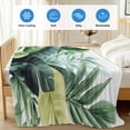 thumbnail image 4 of Tropical Plants Cooling Blanket, Lightweight Breathable Summer Throw Blanket with Double Sided Cold Effect, Country Summer Green Palm Leaves Picnic Beach Blankets Bed Sheet for Hot Sleepers 60"x80", 4 of 8
