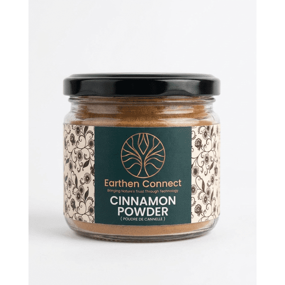 Earthen Connect Cinnamon Powder Chemical free natural Ground Cinnamon, Fine Cinnamon Spice for Baking, Cooking & Tea, No Additives or Preservatives