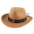 thumbnail image 4 of Sombrero de vaquero occidental, decoración informal versátil, transpirable, cómodo, de , sombrero de para adultos, fiesta de , Khaki Salvador Sombrero de vaquero, 4 of 10