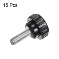 thumbnail image 3 of Uxcell 15 Pack M6 x 15mm Male Thread 20mm Knurled Grip Clamping Knobs Handle Thumb Screw Black, 3 of 5