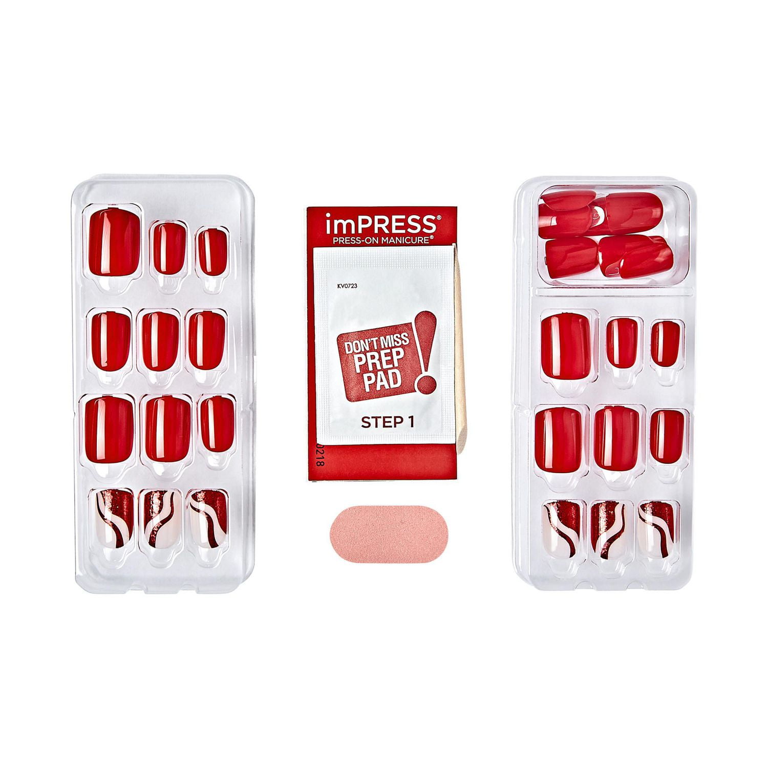 KISS ImPRESS Press-On - Fake Nails, 30 Count, Short, Press-ons.