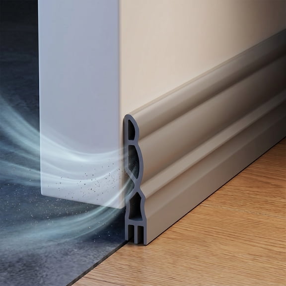 Door Draft Stopper, Door Weather Stripping, Door Bottom Gap Filler, Flexible Rubber Self-Adhesive Seal Strip, Noise Wind Dust Proof Thermal Insulation Accessory, Cuttable No-Drill Weather Guard