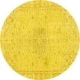 thumbnail image 1 of Ahgly Company Machine Washable Indoor Round Persian Yellow Traditional Area Rugs, 5' Round, 1 of 4
