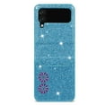 thumbnail image 6 of Phone Case for Samsung Galaxy Z Flip 5 Wallet Cover, Magnetic Closure Folio [Credit Card Holder] Bling Glitter PU Leather Shockproof Lightweight Cell Accessories Women,Blue, 6 of 10