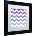 thumbnail image 2 of Trademark Fine Art "Purple-Blue Chevron" Canvas Art by Color Bakery White Matte, Black Frame, 2 of 4