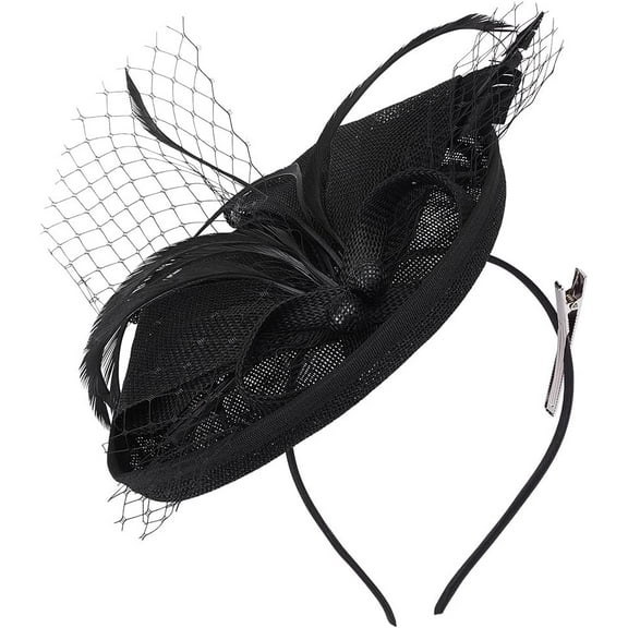 Vintage Tea Party Attire Outfit Headband Hats Kentucky Fascinators Hats for Weddings Party and Festivals Black