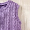 thumbnail image 6 of GBSYEWXS Teen Girls Outfits Sets Plaid Print Sweater Skirt Long Sleeve Lapel Neck Trendy 3Pc Outfit Set Purple Size 1-2 T, 6 of 7