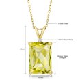 thumbnail image 3 of 18K Yellow Gold Plated Silver Yellow Lemon Quartz and White Moissanite Pendant Necklace for Women (6.87 Cttw, Gemstone Birthstone, Emerald Cut Checkerboard 14X10MM, with 18 inch Silver Chain), 3 of 4