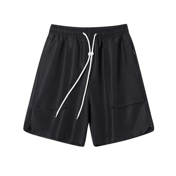 pstuiky Pantalones cortos de entrenamiento para hombre, Pantalones cortos de verano para hombre, informales y cómodos, con bolsillo y cintura elástica y cordón ajustable. Pantalones cortos cargo