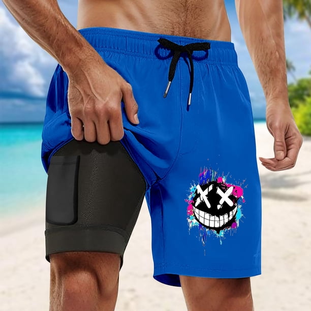 WILLBEST Bañador Corto para Hombre con Forro de Compresión y Entrepierna, con Bolsillos, 702