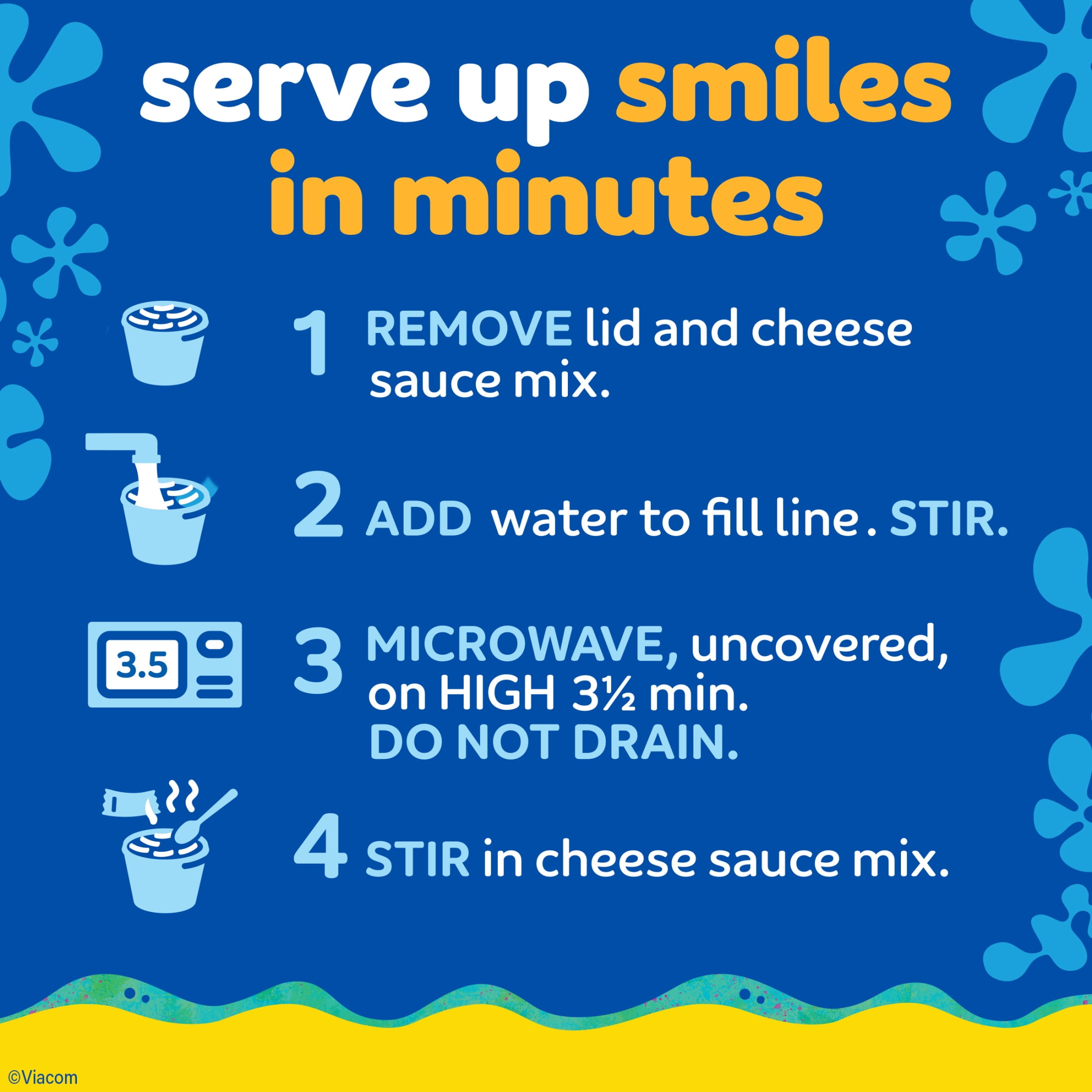 (6 pack) Kraft SpongeBob SquarePants Mac and Cheese, 4 Cups, for Easy Dinner or Dinner Sides, Original Flavor, No Artificial Flavors, Preservatives or Dyes, 1.9 oz