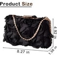 thumbnail image 2 of Women Rose Clutch, Evening Bag with Chain, Floral Purse for Wedding, Prom, Party, 2 of 3