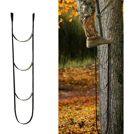Highwild 3 Step Climbing Stick Aider for Hunting - Heavy Duty 600Lbs Strength Climbing Steps - Webbing Rope Ladder for Outdoor Climbing
