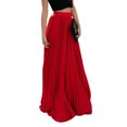 thumbnail image 2 of Joernso Elastic High Waist Pleated Skirt Women Solid Color Large Hem A-Line Long Skirt Work Leisure Skirt Streetwear, 2 of 8