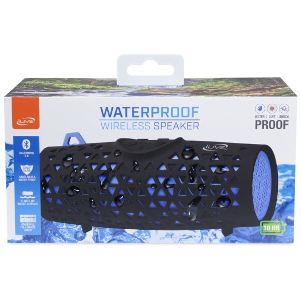 iLive Waterproof Portable Bluetooth Wireless Speaker, ISBW337BU