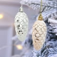 thumbnail image 3 of JANGSLNG 5Pcs/Box Christmas Hanging Pinecone Glitter Reusable Unbreakable Xmas Tree Decoration Plastic Pine Cone Ornament Party Supplies, 3 of 7