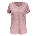 thumbnail image 4 of MuXiKeJi Clothes Tops for Women Summer V-Neck Tie Front Peasant Blouses Casual Puff Sleeve Loose-Fit Flowy Shirts Beach Vacation, 4 of 5