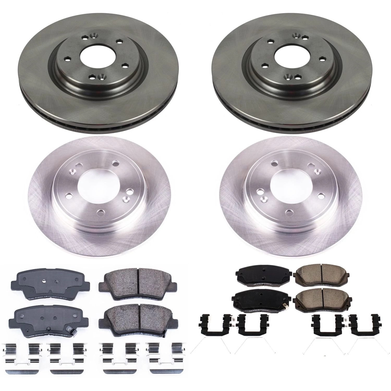 PowerStop Front and Rear Stock Replacement Brake Pad and Rotor Kit Fits: HYUNDAI KIA Select Models KOE8345