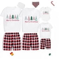 thumbnail image 2 of Pijamas familiares a juego de Navidad, conjunto de Pijamas cortos, exclusivo, Feliz Navidad, hermoso árbol, 2 of 3