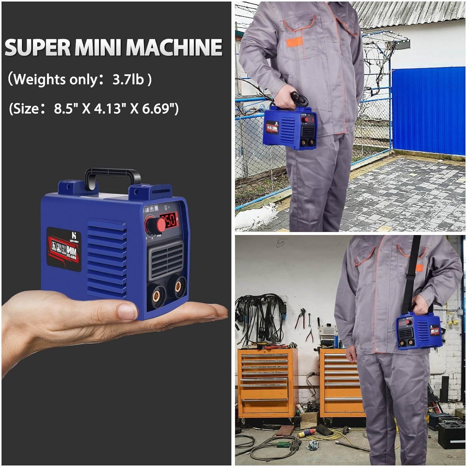 Welding Machine, Upgraded MMA-250A 110V Welder Machine,Portable Stick Welder IGBT Digital Display LCD,Home DIY Arc Welder,Hot Start Arc Force Anti-stick Mini Welder (Blue)