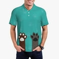 thumbnail image 3 of Balery Cute Cat Paw And Dog Printed Men’s Short Sleeve Polo Shirt, Midweight Men's Shirt,Golf Polo shirts -Small, 3 of 9