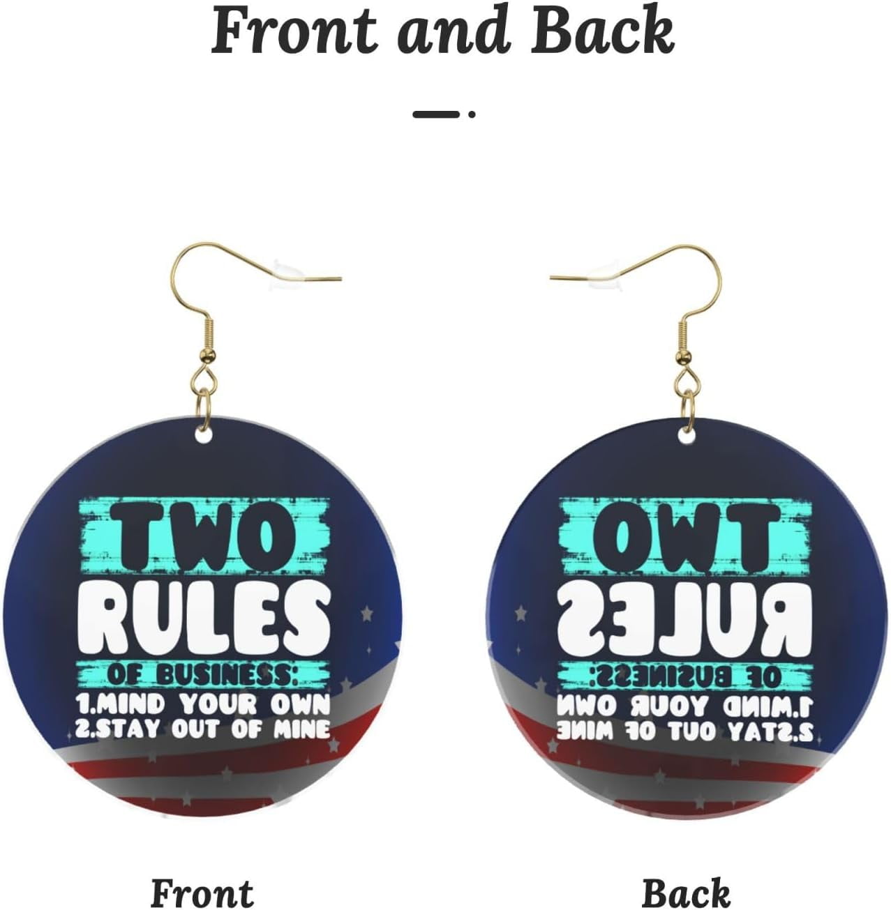 Two Elegant Rules Of Business, Mind Your Own Chic Round Acrylic Earrings lightweight comfortable Universal For All Occasions[u064]