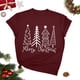thumbnail image 2 of Puntoco Blusa informal de cuello redondo con estampado navideño para mujer, 2 of 4