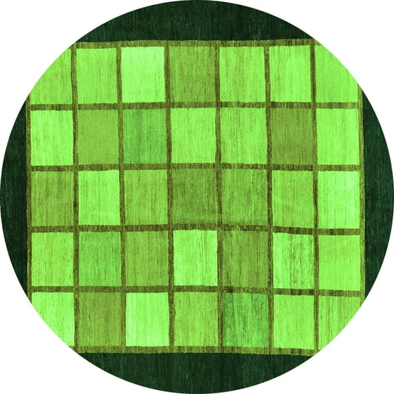 Ahgly Company Indoor Round Oriental Green Modern Area Rugs, 5' Round