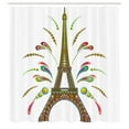 thumbnail image 3 of Ambesonne Psychedelic Shower Curtain, Eiffel Fireworks, 69"Wx75"L, Multicolor, 3 of 5