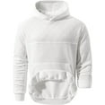 thumbnail image 3 of Thermal Hoodies for Men with Front Pocket Fleece Lined Long Sleeve Sweatshirts Mens Casual Solid Color Loose Pullover Athletic Workout Hoodie Tops, 3 of 3