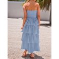 thumbnail image 6 of Women'S Summer Boho Strapless Maxi Dress Casual Sleeveless Off Shoulder Beach Long Sundress Blue-Gray XL, 6 of 9