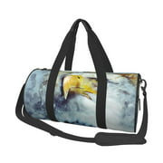 XMXT Unisex Large Sports Tote Gym Bag for Women, Eagle Art Watercolors Weekenders Bags Travel Bag