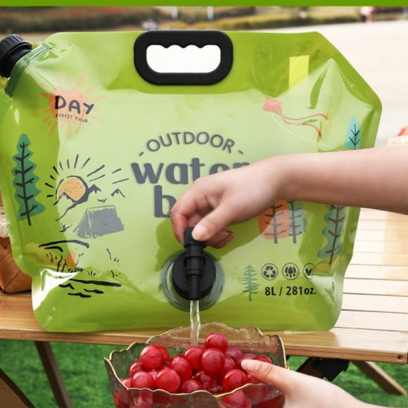 YiJuHui Foldable Water Container Bag with Spigot, Portable Water Storage Bag, Large Capacity Leakproof PVC Water Carrier for Camping, Hiking, Outdoor Travel, Emergency Water Supply